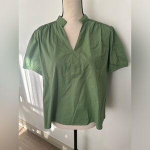 Alfani granny apple green blouse shirt cotton blend SZ 10